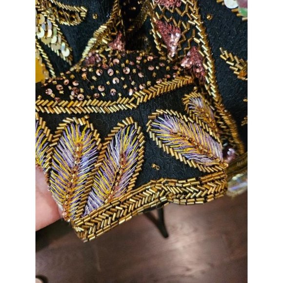 Razzle Dazzle Vintage Sequin Jacket, Vintage Sequins and Beaded Tunic, Sequins - Picture 5 of 9